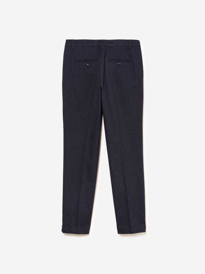 Dark blue slim fit chinos - women's chino trousers - Dark Blue | Sisley image number 6